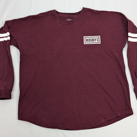 Hersheys Chocolate Long Sleeve Spell Out Purple Tshirt Size XL - Picture 5 of 9